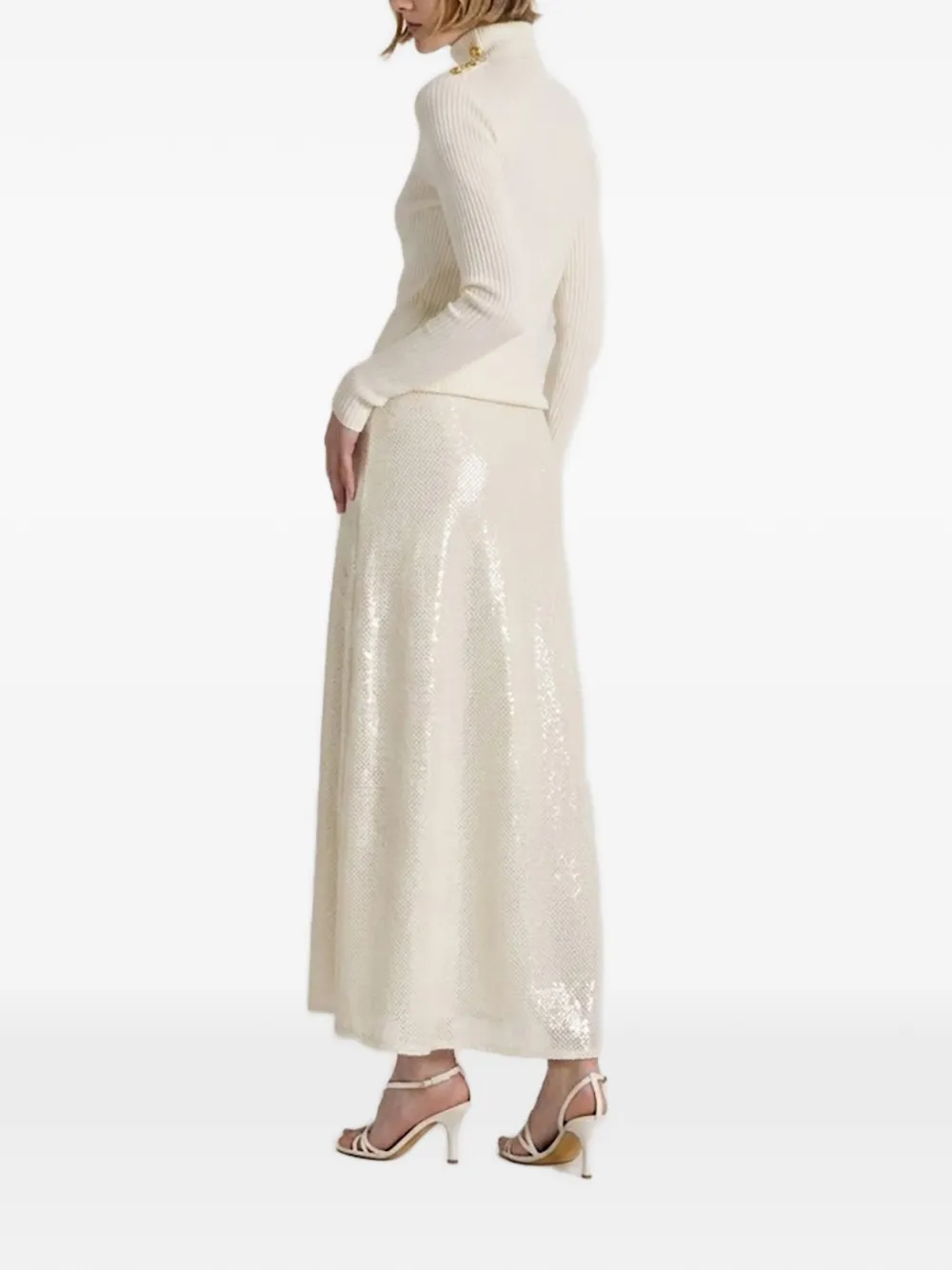 Alberta Ferretti Goudkleurige coltrui met hardware Beige