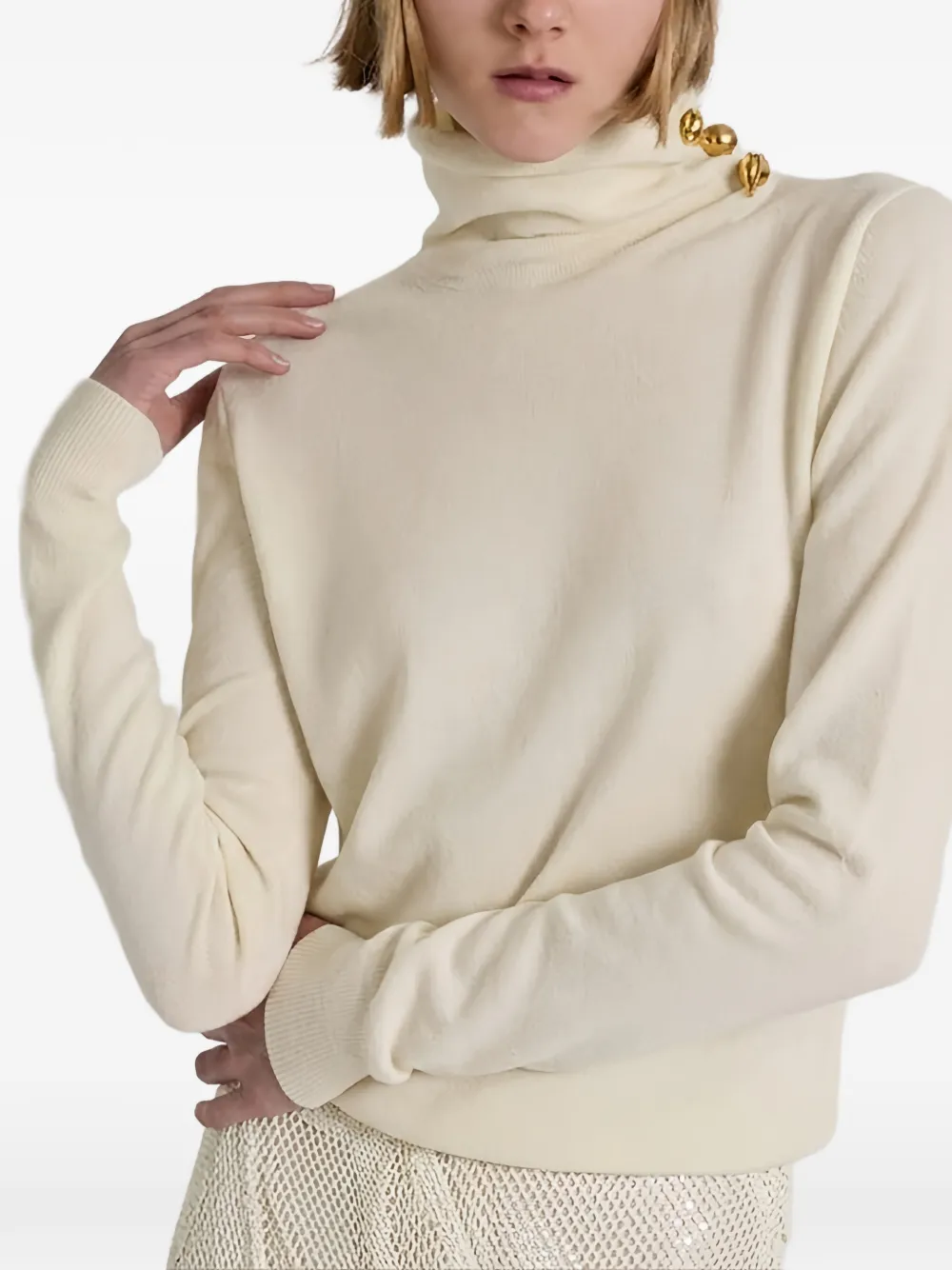 Alberta Ferretti Goudkleurige coltrui met hardware Beige