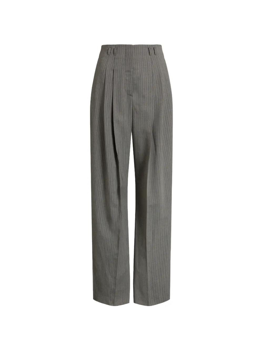 Alberta Ferretti Pantaloni gessati con piega - Grigio