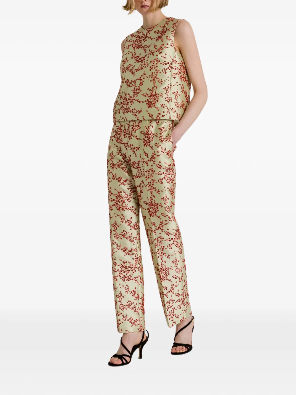 Alberta Ferretti Top met bloemenprint Groen