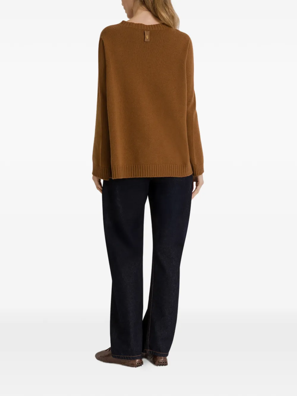 Alberta Ferretti Trui verfraaid met knopen en cape-stijl Bruin