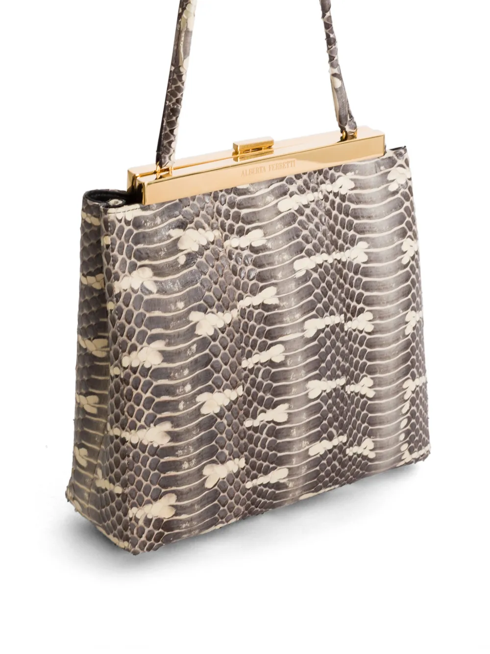 Alberta Ferretti Mini-tas met slangen-effect Grijs