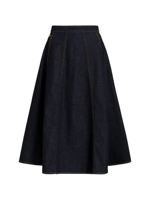 Alberta Ferretti falda midi con paneles y costuras en contraste