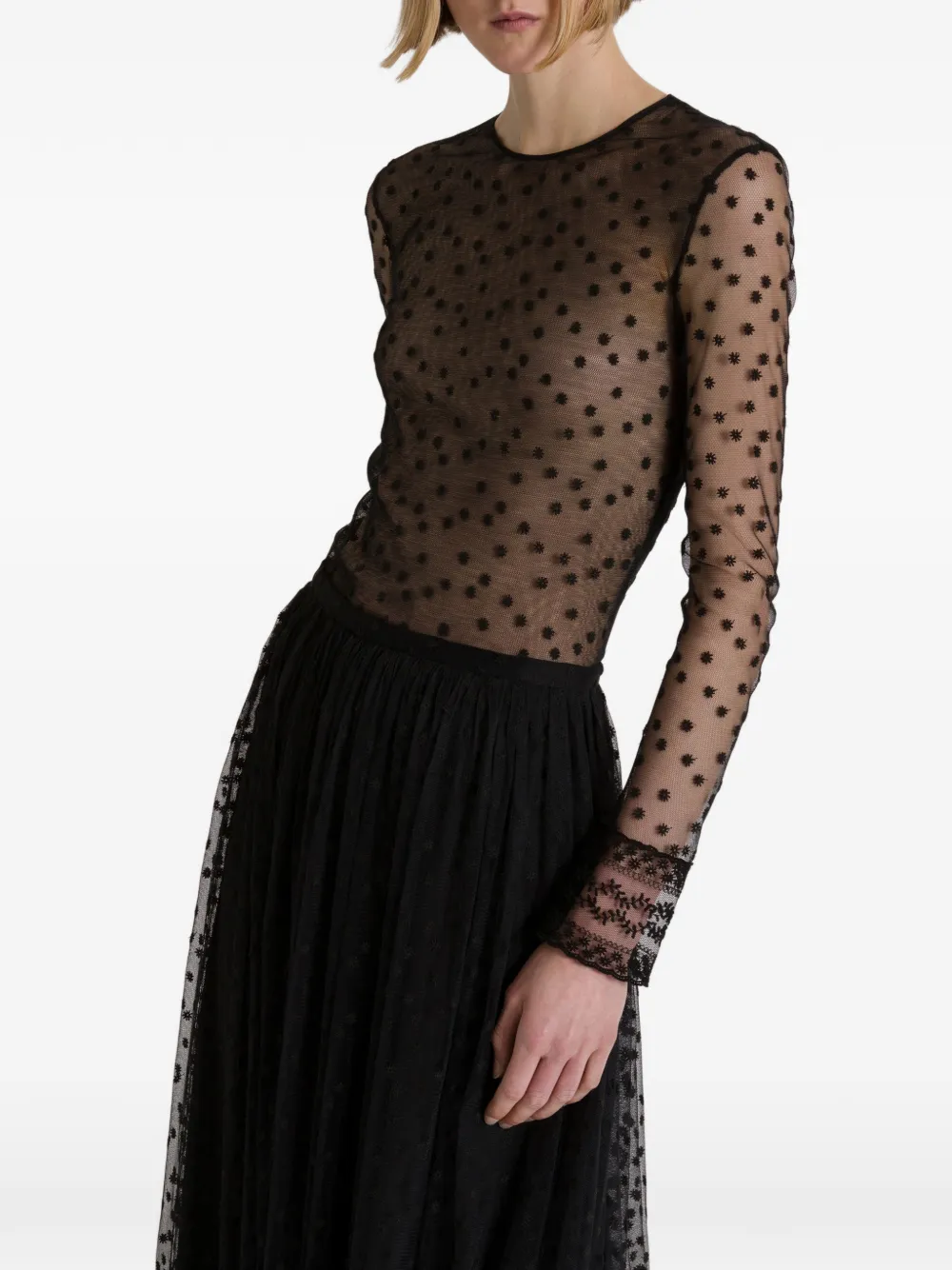 Alberta Ferretti Tule midi-rok Zwart