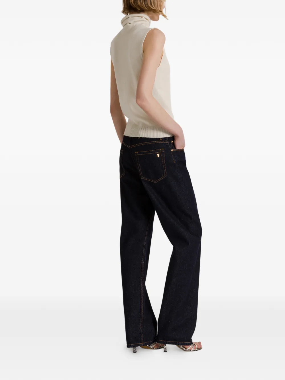Alberta Ferretti Mouwloze top Beige