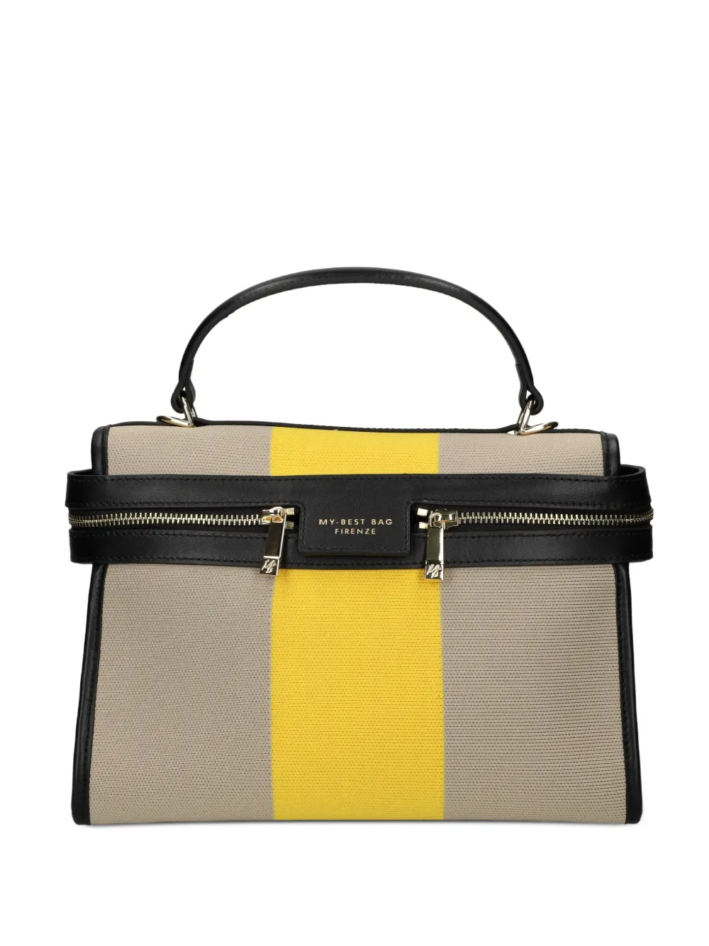 MY BEST BAG stripe zip tote bag - Toni neutri