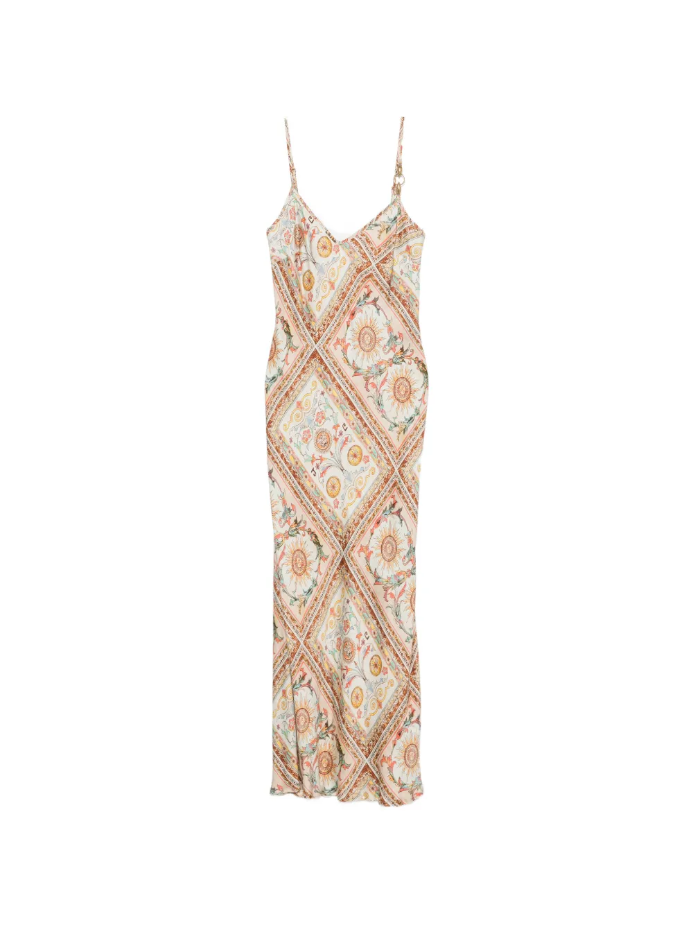 Just Cavalli baroque-print hardware-detail midi dress - Nude