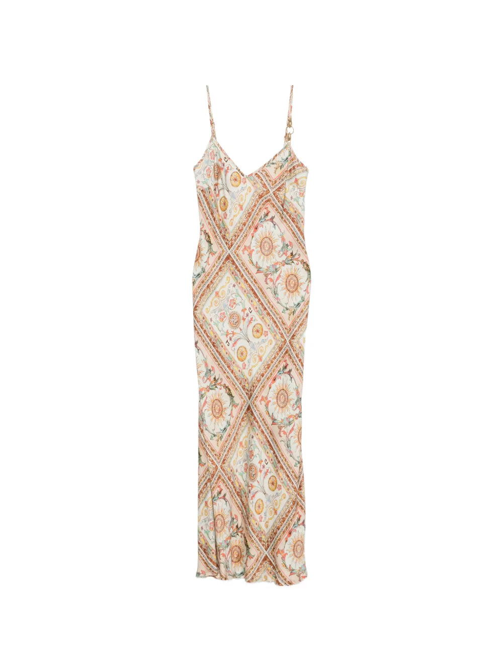 Just Cavalli baroque-print hardware-detail midi dress - Nude