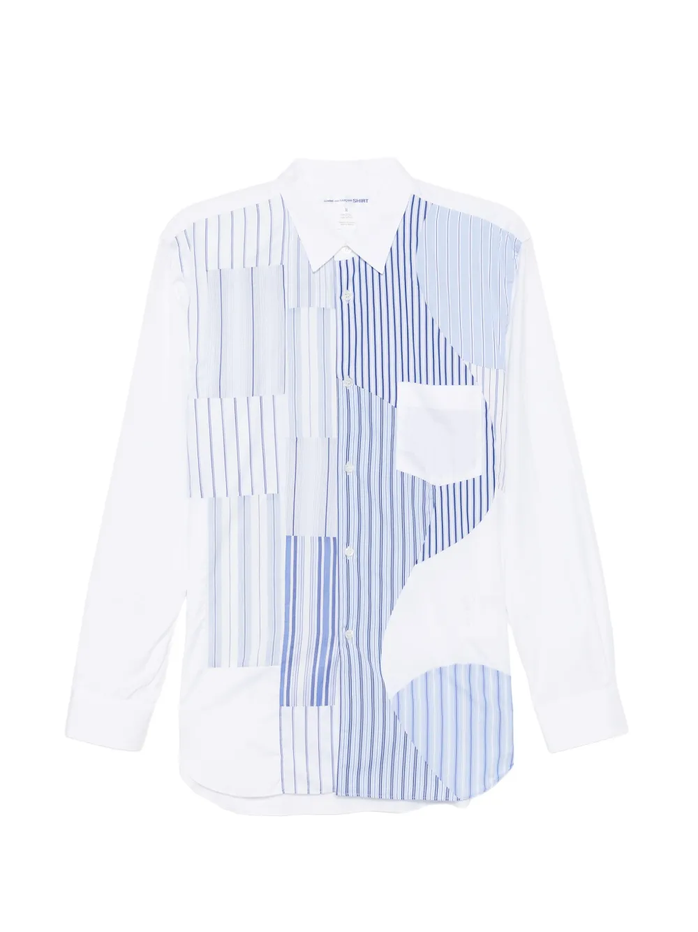 Comme Des Garçons Shirt patchwork striped shirt - Blue