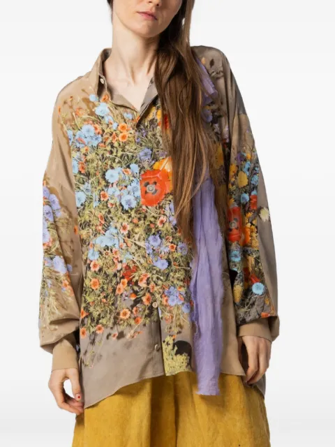 Anntian floral-print silk shirt