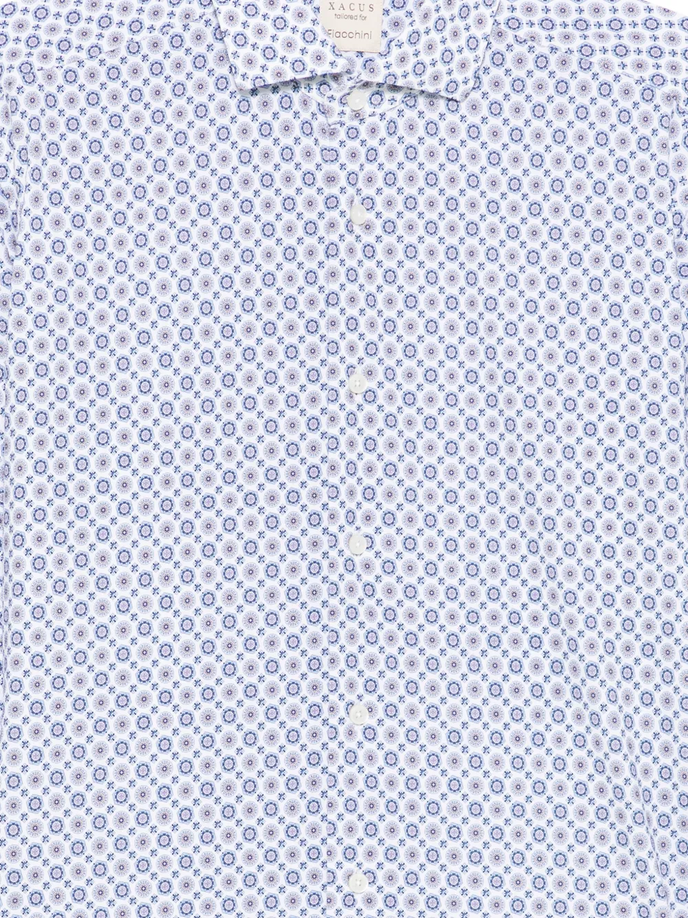 Xacus Overhemd met geometrische print Wit