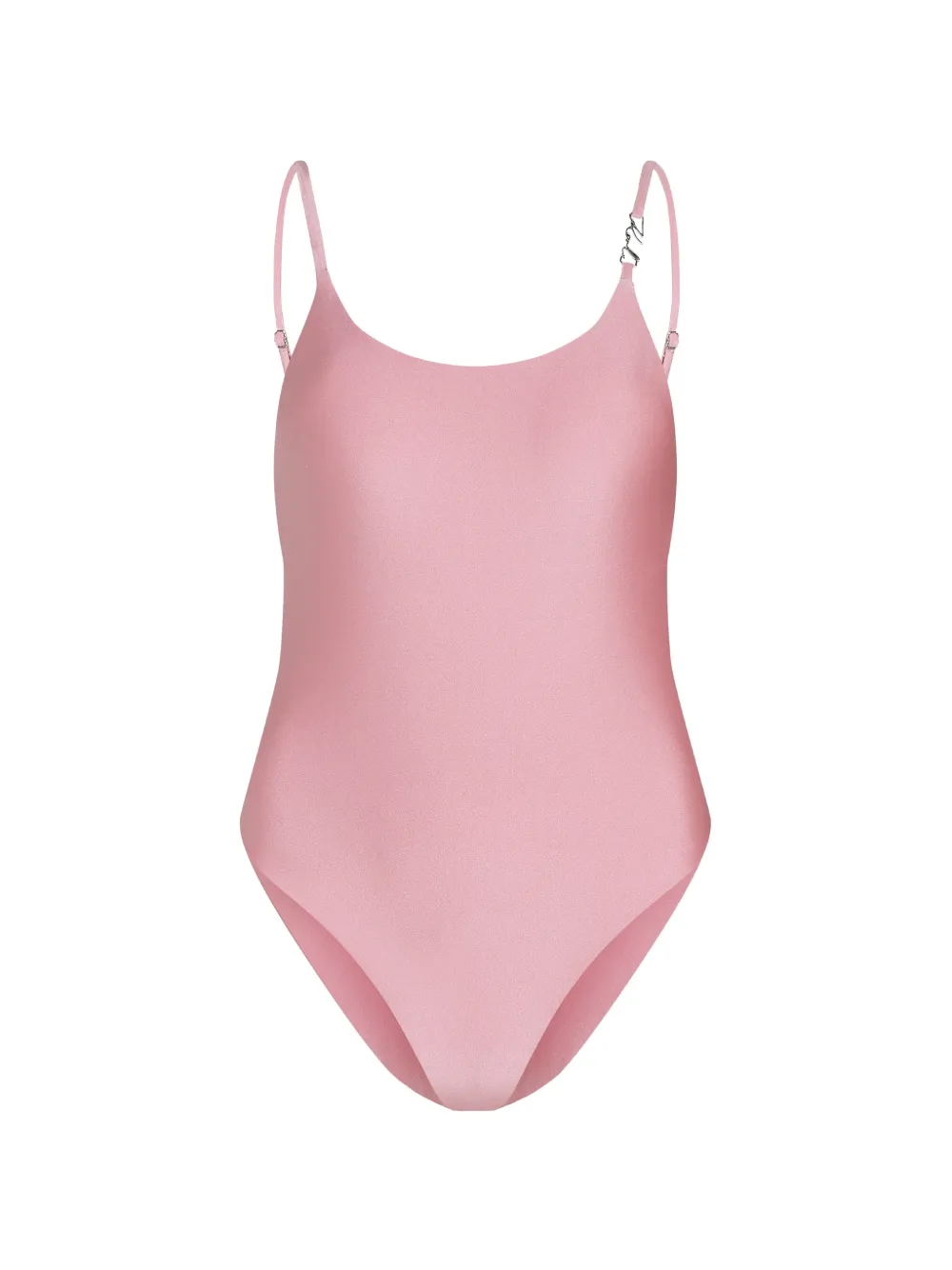 Karl Lagerfeld logo-plaque metallic swimsuit - Rosa