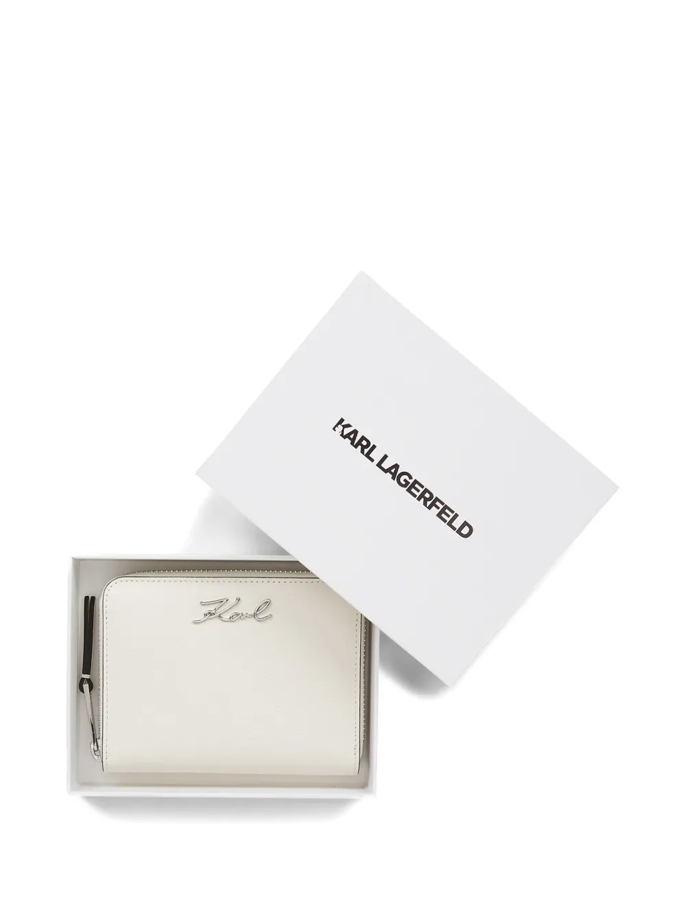 Karl Lagerfeld Signature portemonnee met rits Wit