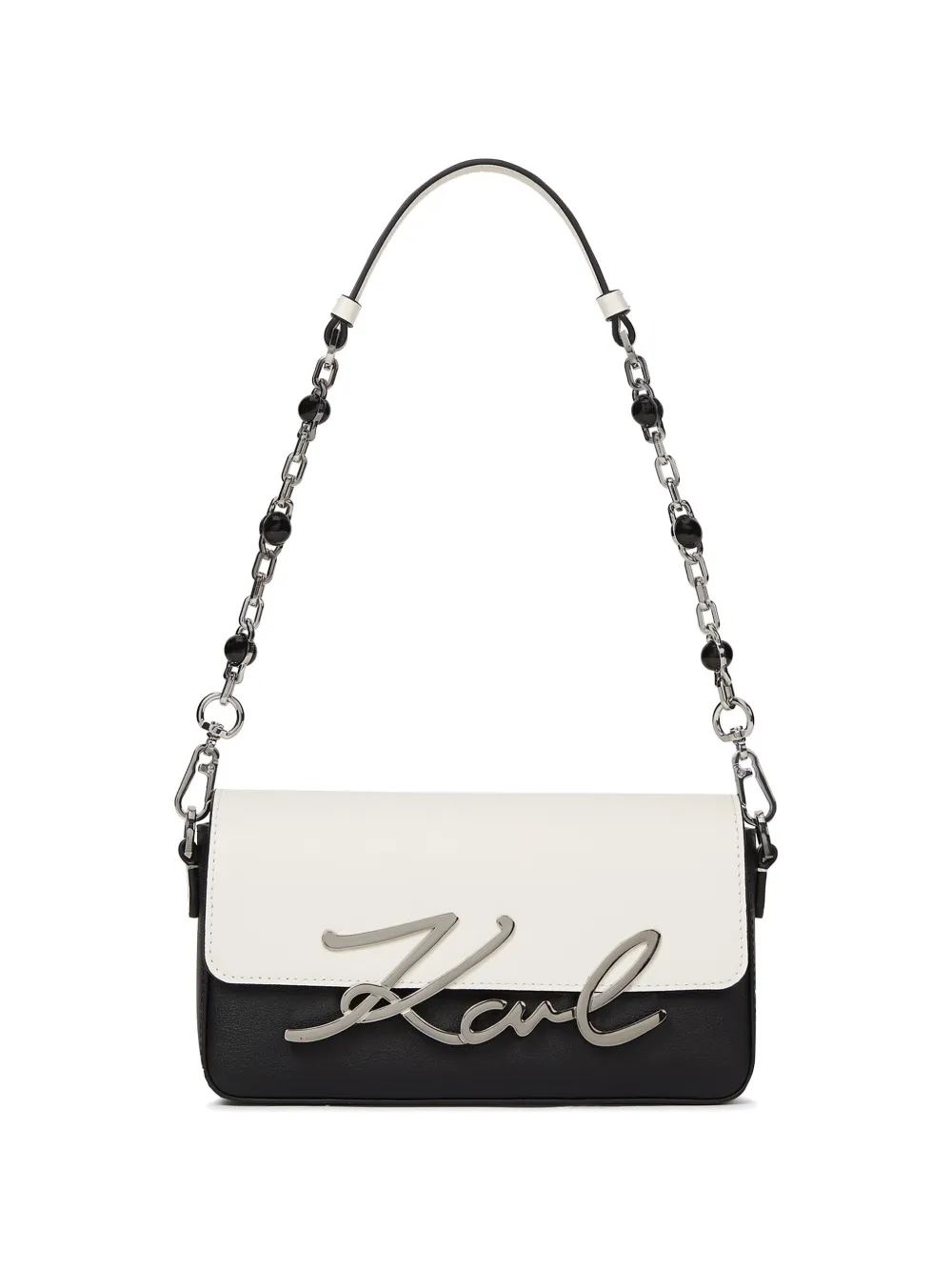 Karl Lagerfeld K/Signature bead-embellished shoulder bag - Nero