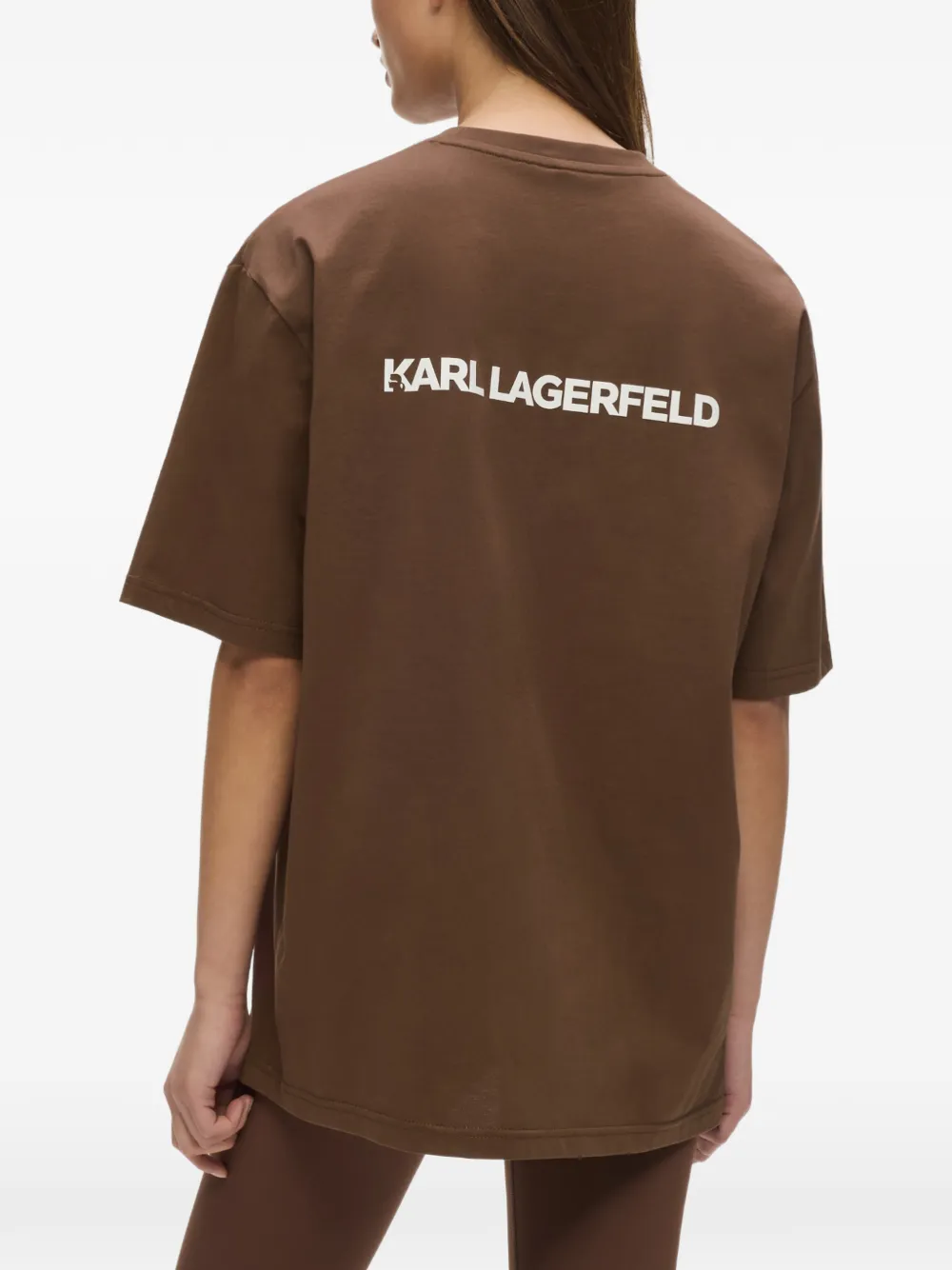 Karl Lagerfeld T-shirt met logoprint Bruin