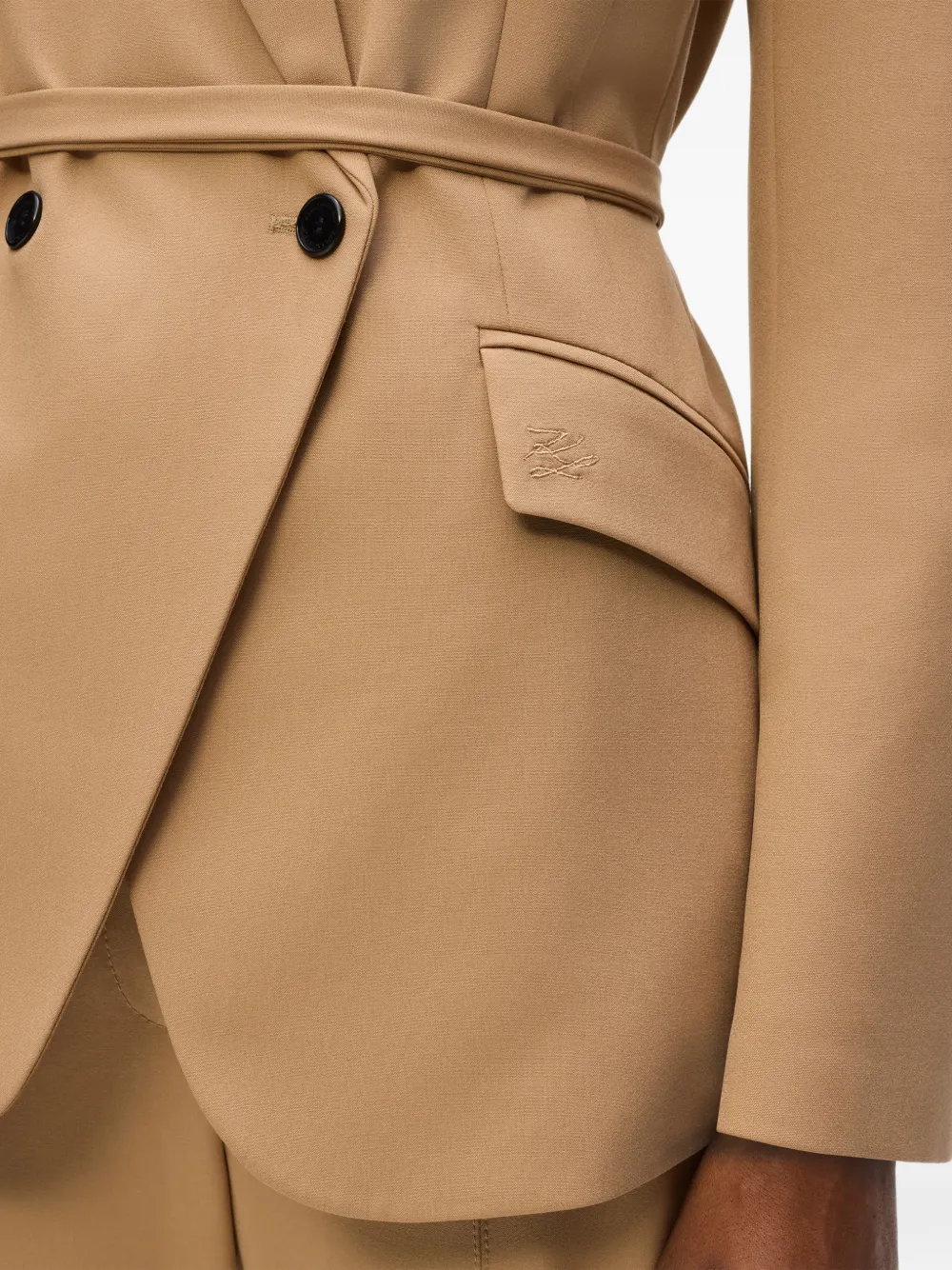 Karl Lagerfeld Blazer met dubbele rij knopen Beige