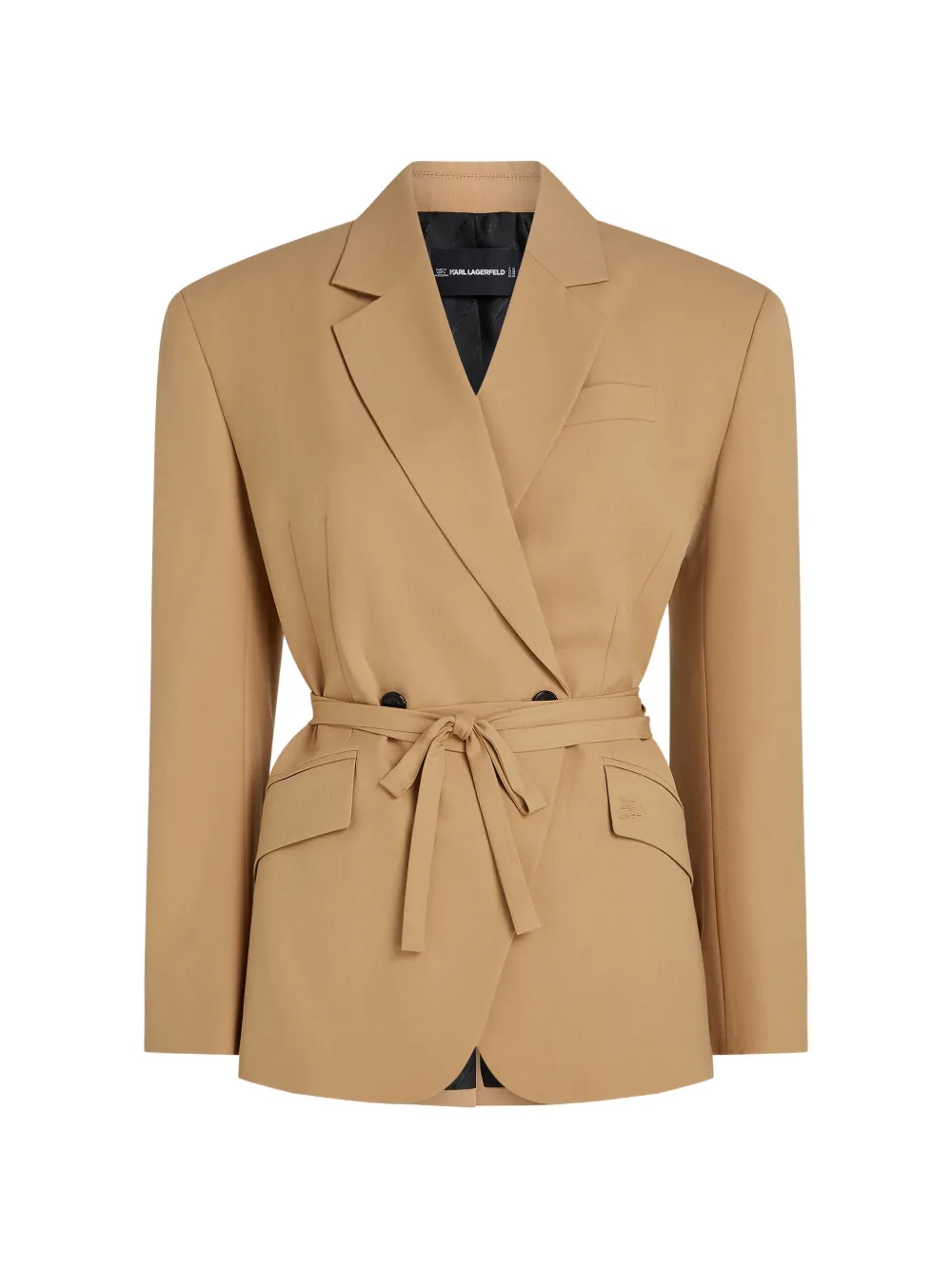 Karl Lagerfeld tie-waist double-breasted blazer - Nude