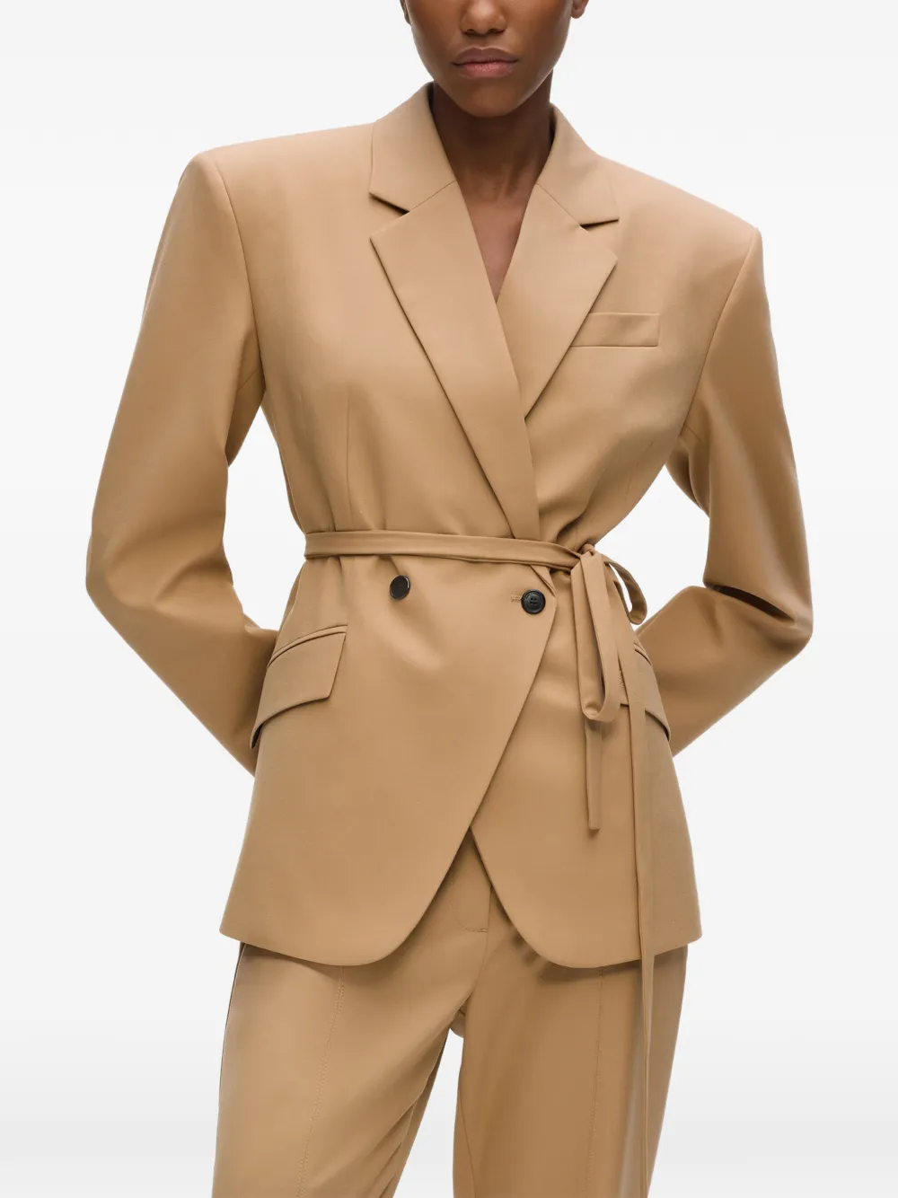 Karl Lagerfeld Blazer met dubbele rij knopen Beige