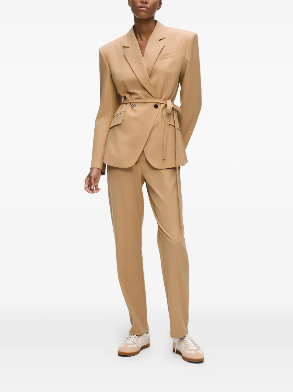 Karl Lagerfeld Blazer met dubbele rij knopen Beige