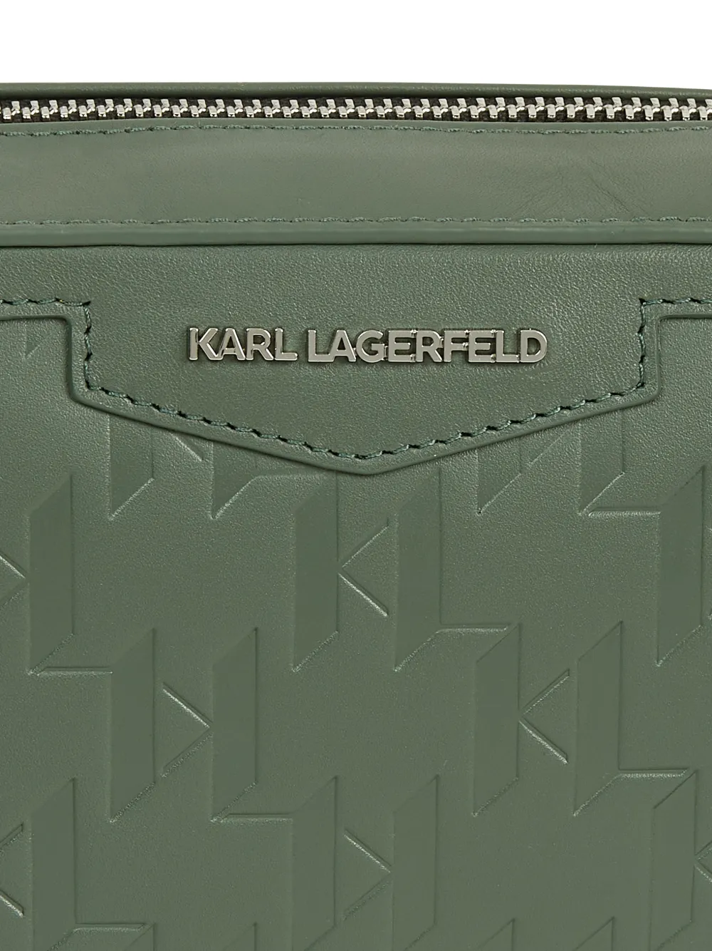Karl Lagerfeld K Loom leren messengertas Groen