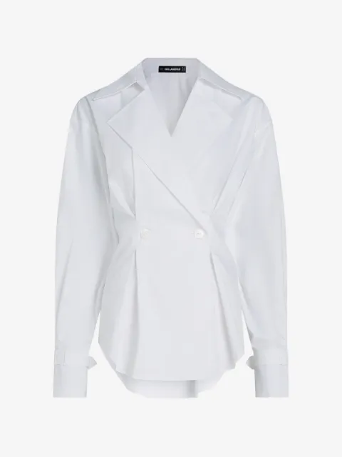 Karl Lagerfeld camisa plisada con doble botonadura