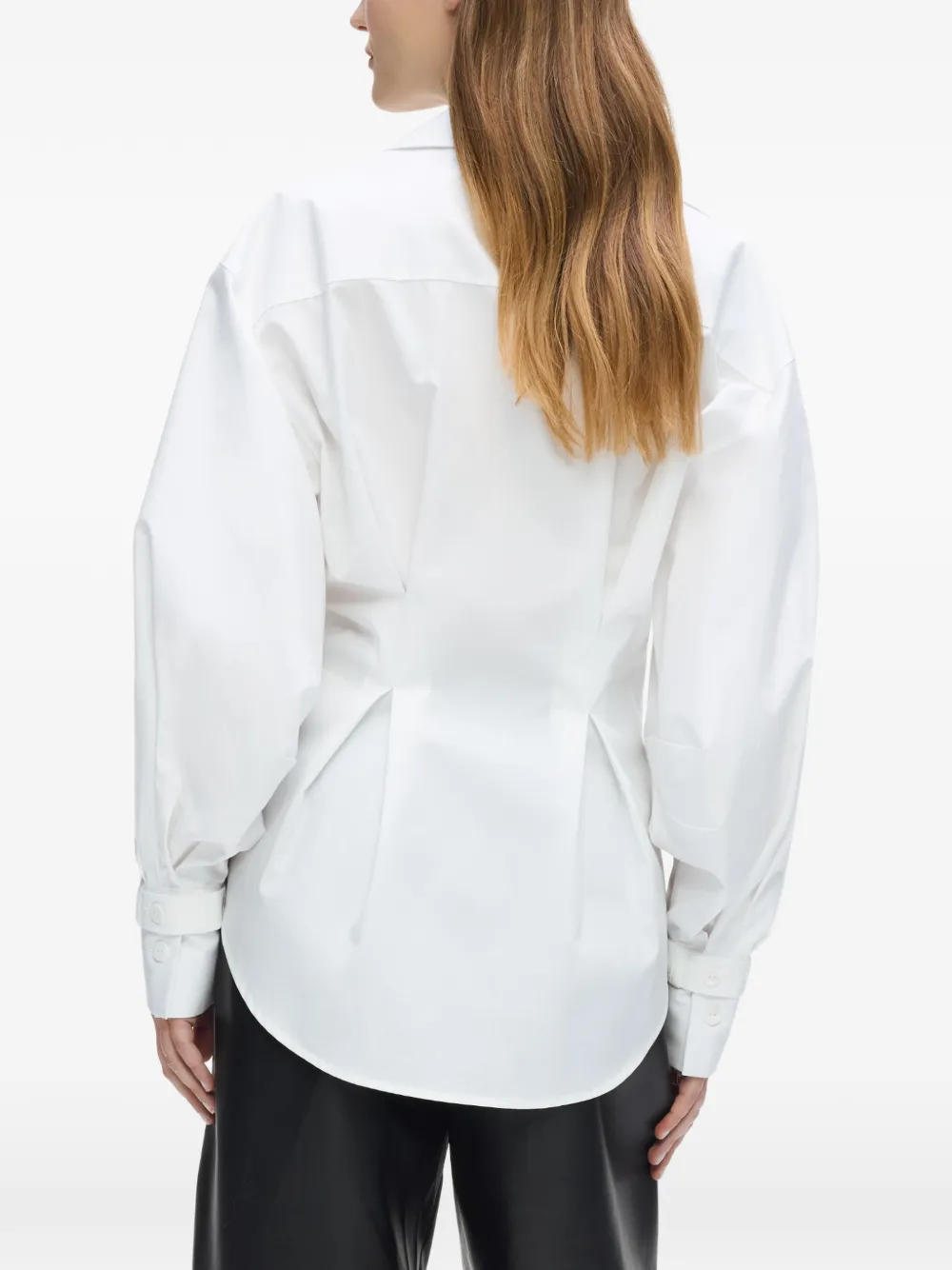 Karl Lagerfeld Blouse met dubbele rij knopen en plooien Wit