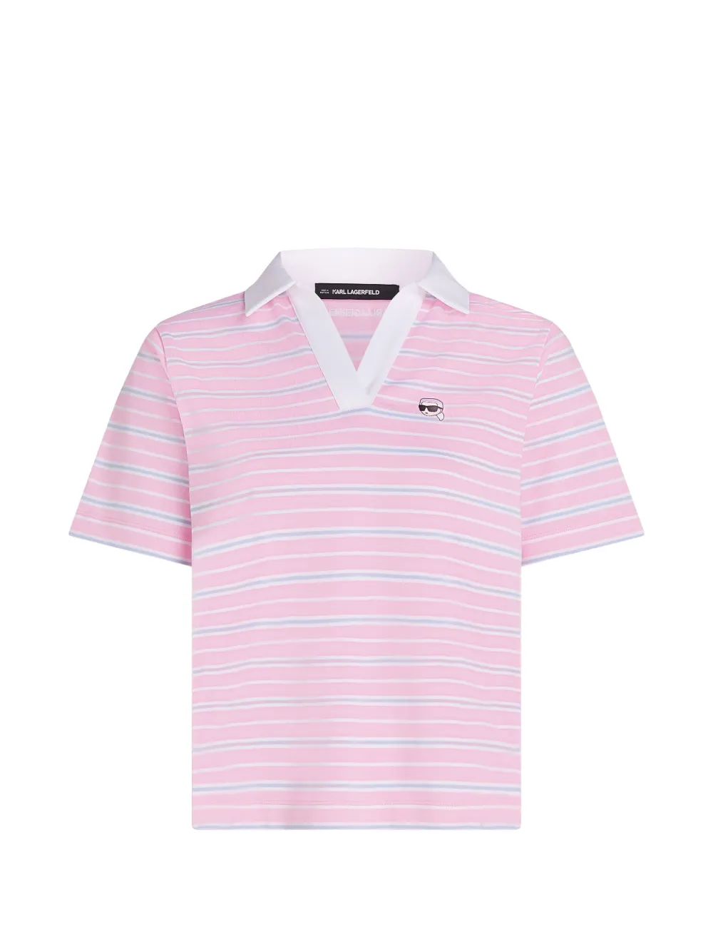Karl Lagerfeld Ikon stripe short-sleeve polo shirt - Rosa