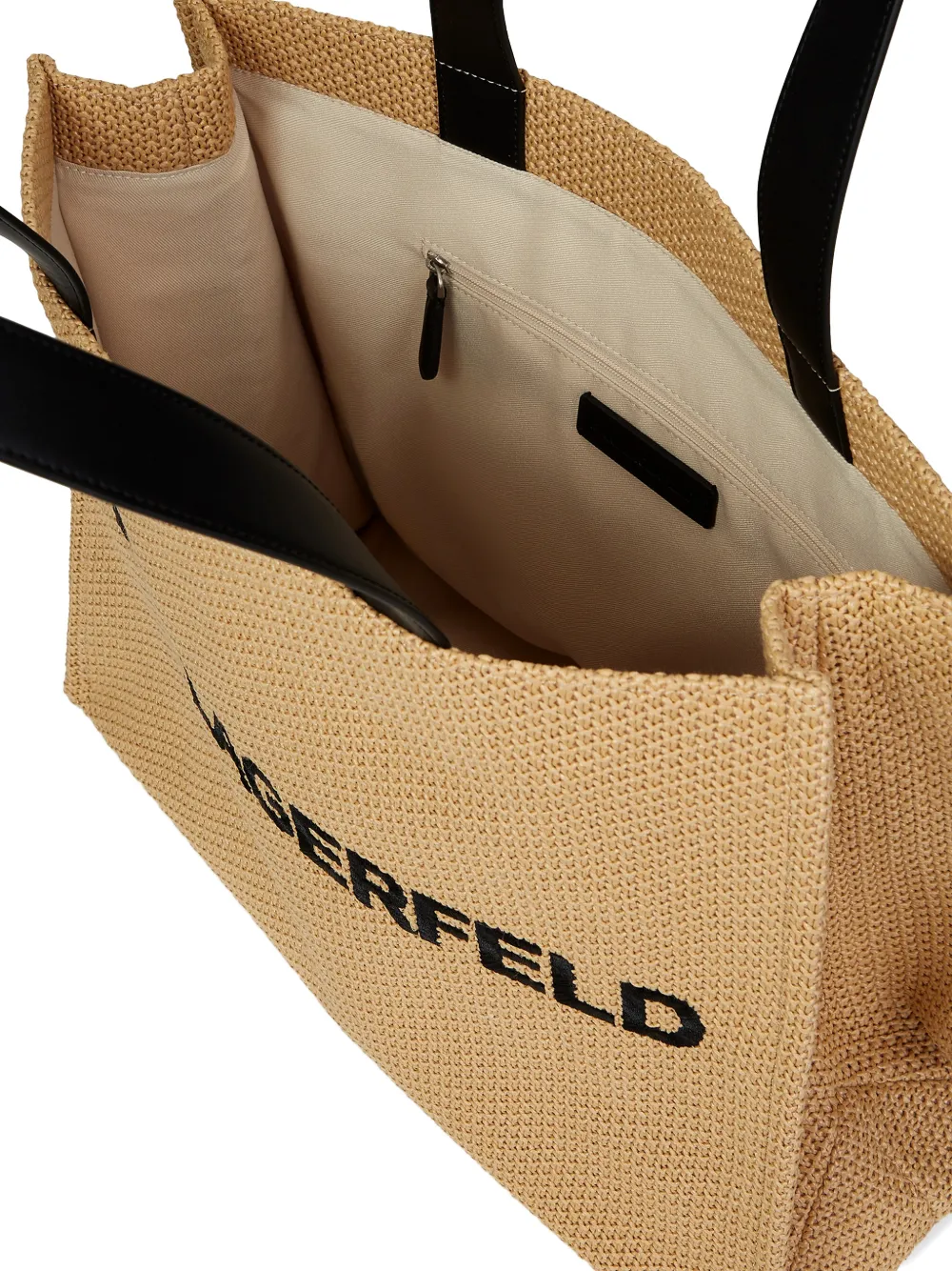 Karl Lagerfeld Grote shopper met raffia-effect Beige