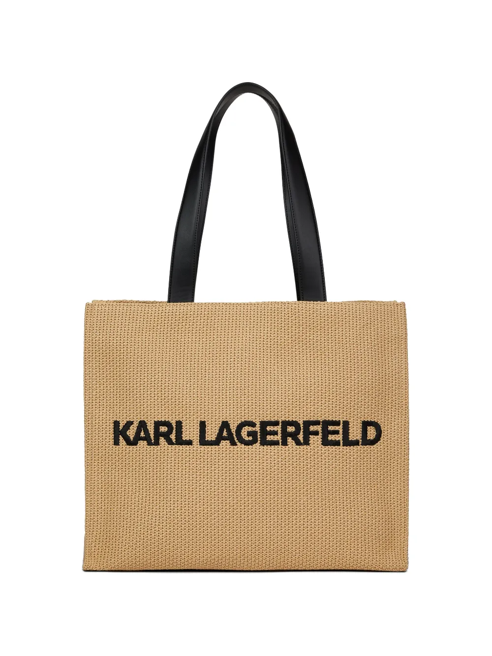 Karl Lagerfeld Essential raffia-effect tote bag - Toni neutri