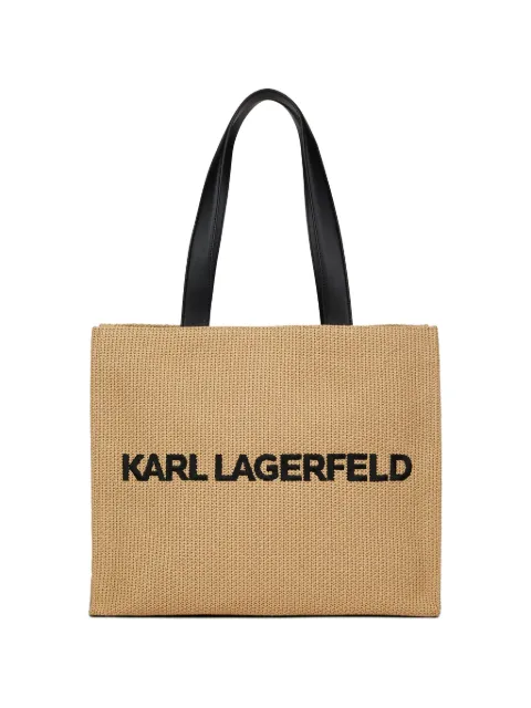 Karl Lagerfeld large raffia-effect tote bag