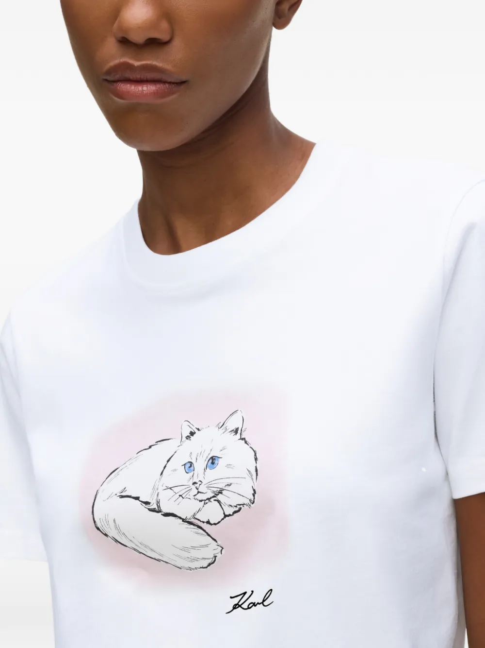 Karl Lagerfeld T-shirt met portretprint Wit