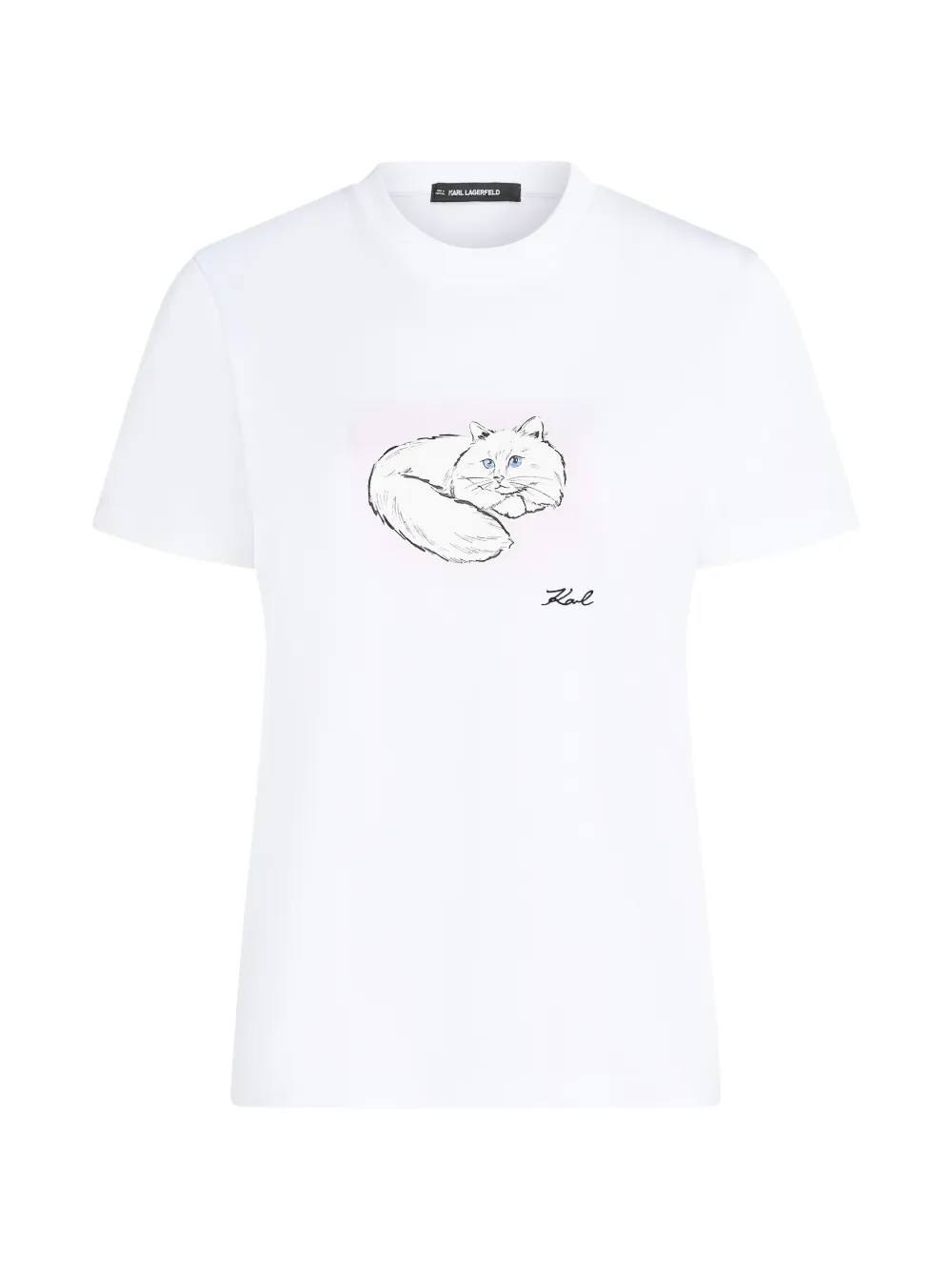 Karl Lagerfeld portrait-print T-shirt - Bianco