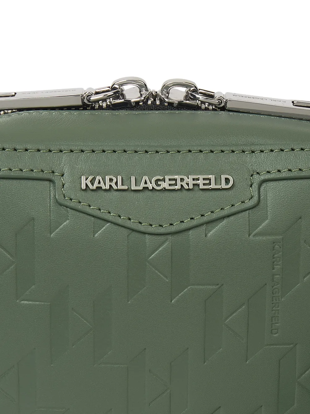Karl Lagerfeld K Loom leren messengertas Groen