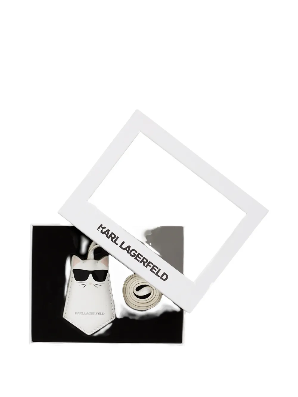 Karl Lagerfeld Ikon Choupette sleutelhanger met koord Wit