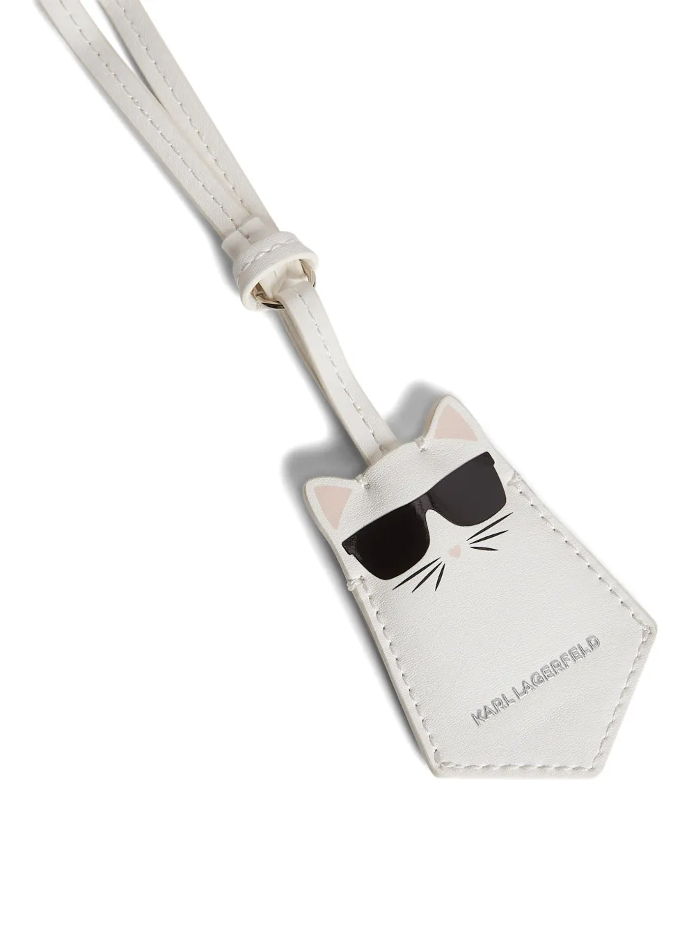 Karl Lagerfeld Ikon Choupette sleutelhanger met koord Wit