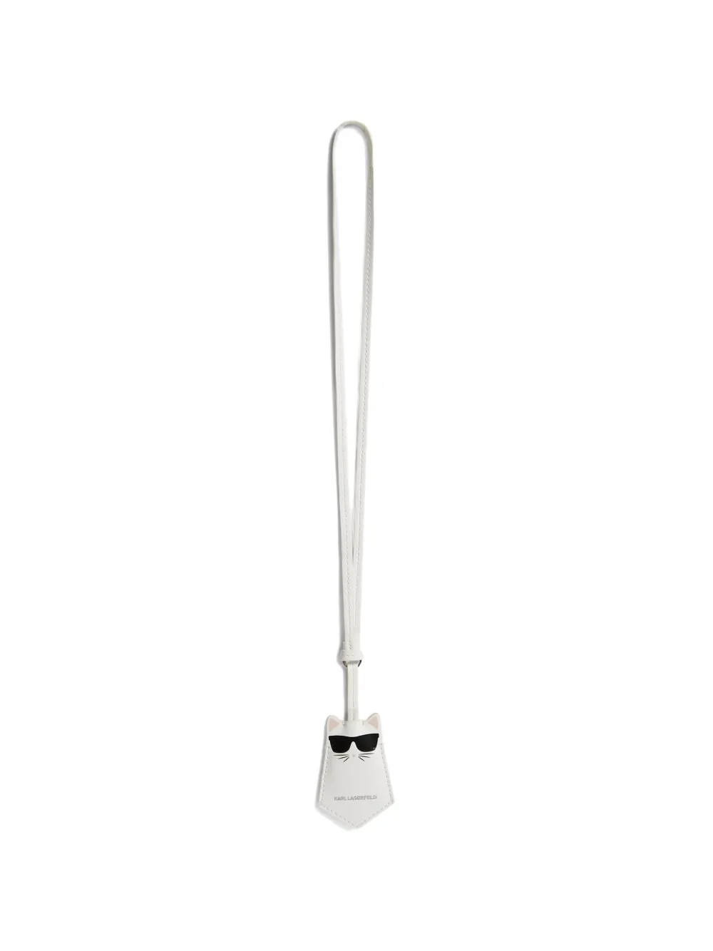 Karl Lagerfeld Ikon Choupette lanyard keychain - Bianco