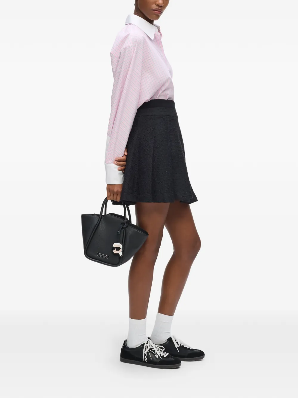 Karl Lagerfeld Ikon bewerkte shopper Zwart