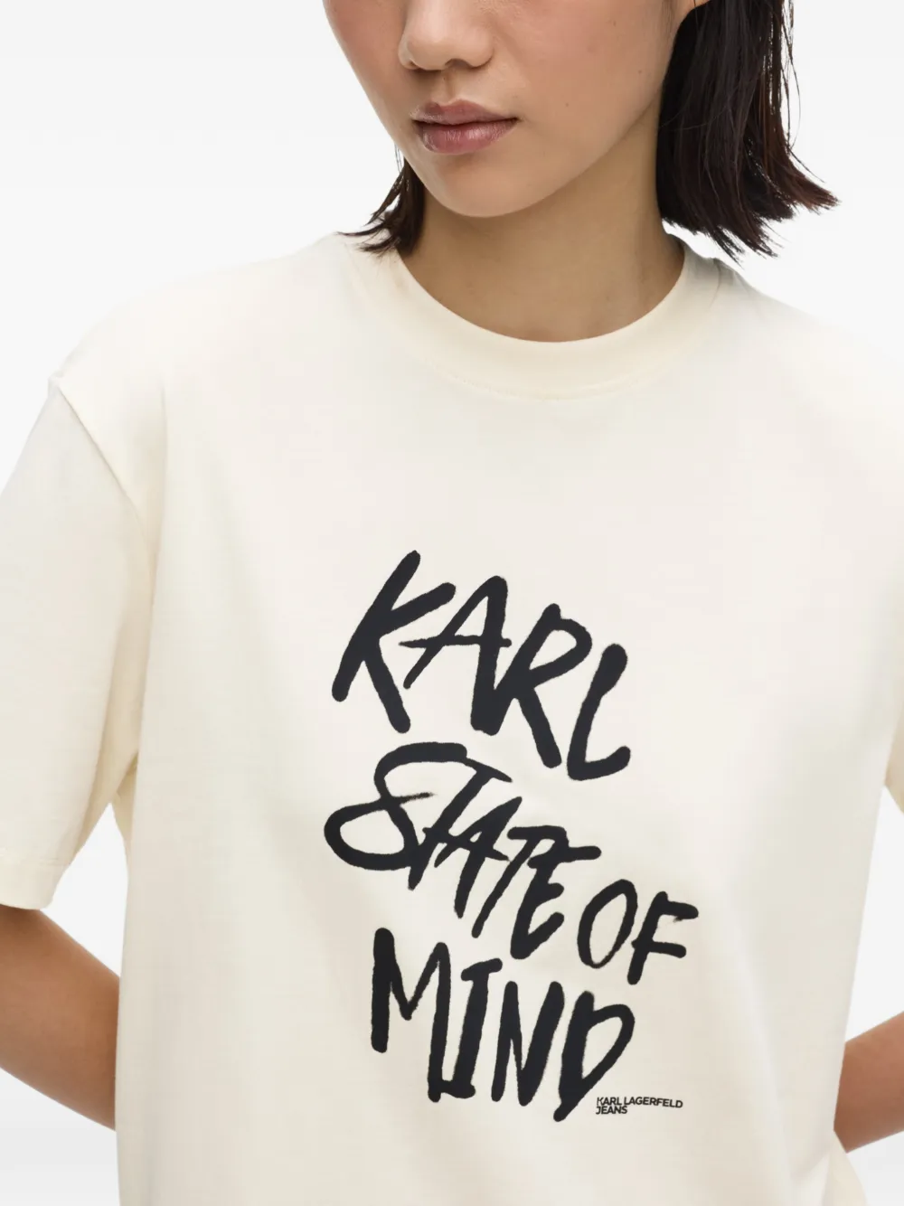 Karl Lagerfeld Jeans T-shirtjurk met tekst Beige