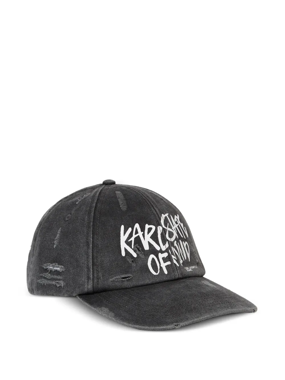 Karl Lagerfeld Jeans Cappello da baseball con effetto vissuto - Grigio