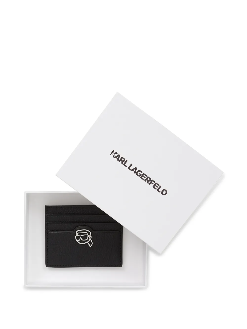 Karl Lagerfeld Ikon bewerkte pasjeshouder Zwart