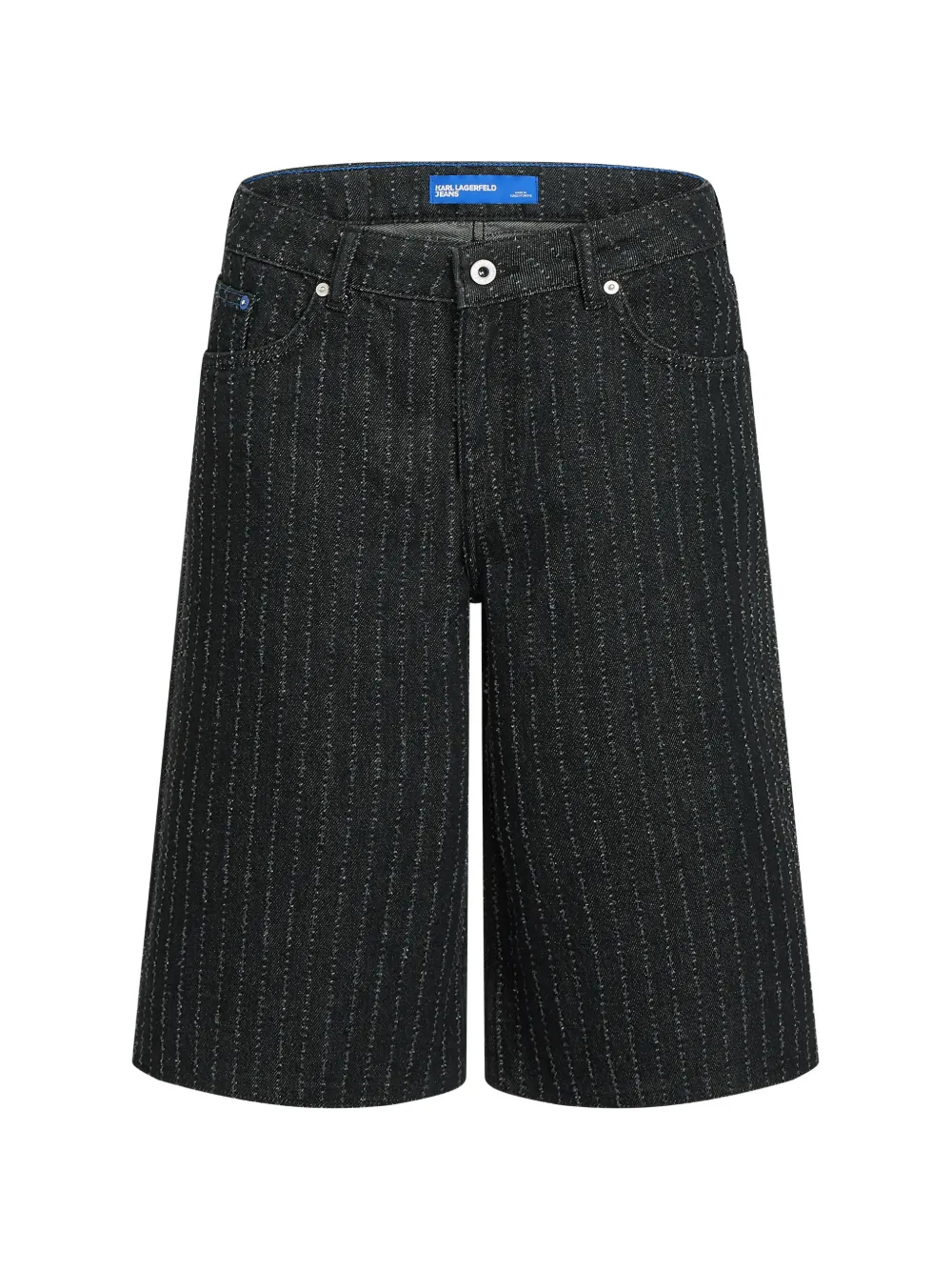 Karl Lagerfeld Jeans pinstripe denim shorts - Schwarz