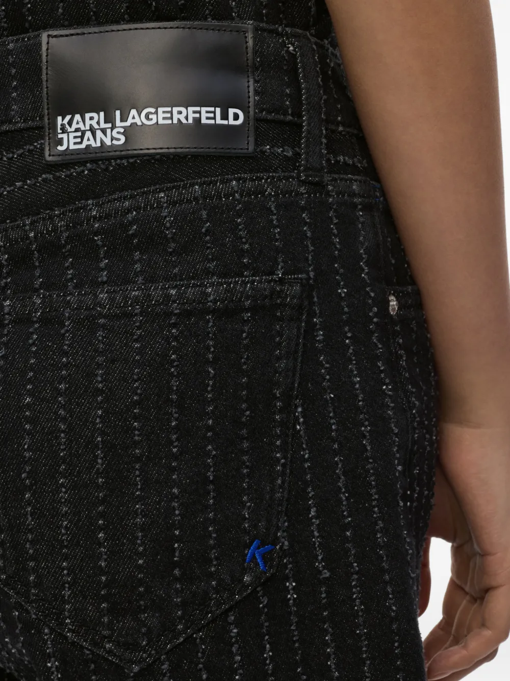Karl Lagerfeld Jeans Denim shorts met krijtstreep Zwart