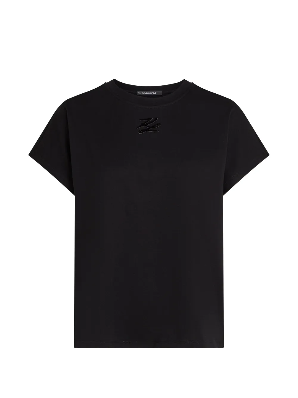 Karl Lagerfeld logo-embroidered T-shirt - Schwarz