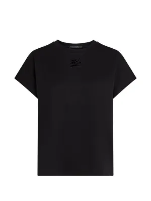 Courrèges Bumpy Contrast Cotton T-shirt | Black | FARFETCH ID