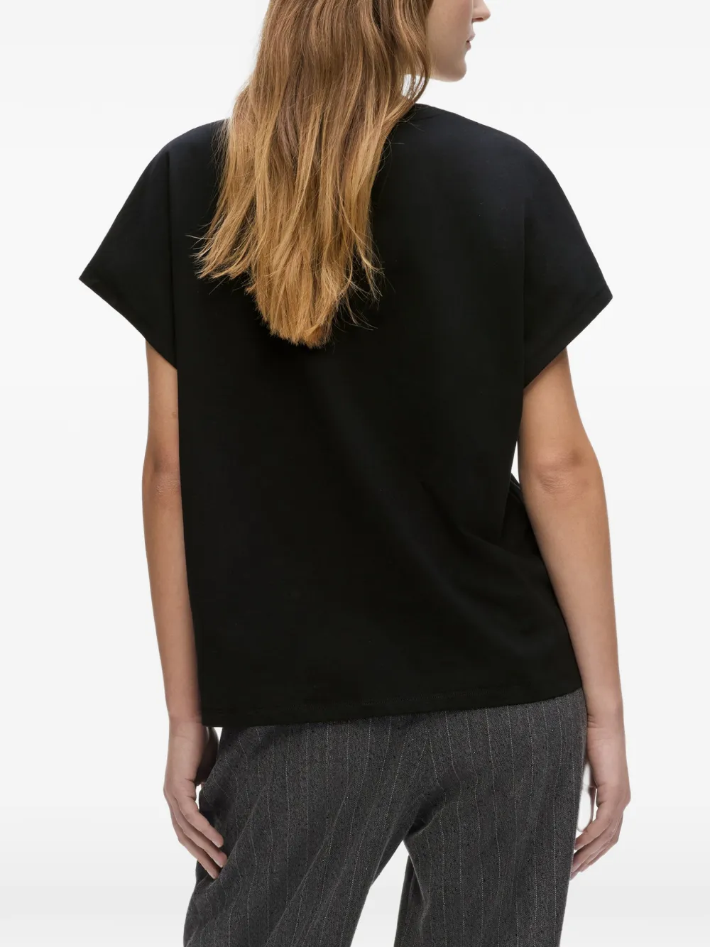 Karl Lagerfeld T-shirt met geborduurd logo Zwart