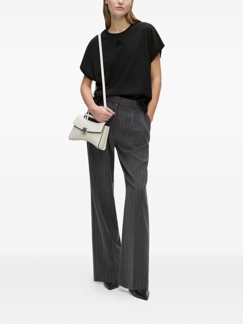 Karl Lagerfeld T-shirt met geborduurd logo Zwart