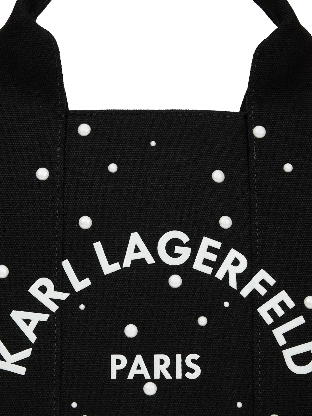 Karl Lagerfeld Medium Rue St-Guillaume katoenen shopper verfraaid met parel Zwart