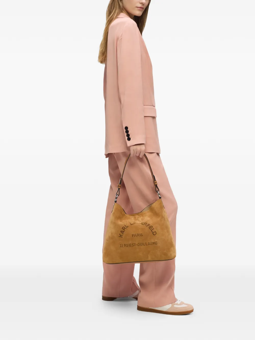 Karl Lagerfeld K Daily suède schoudertas Beige