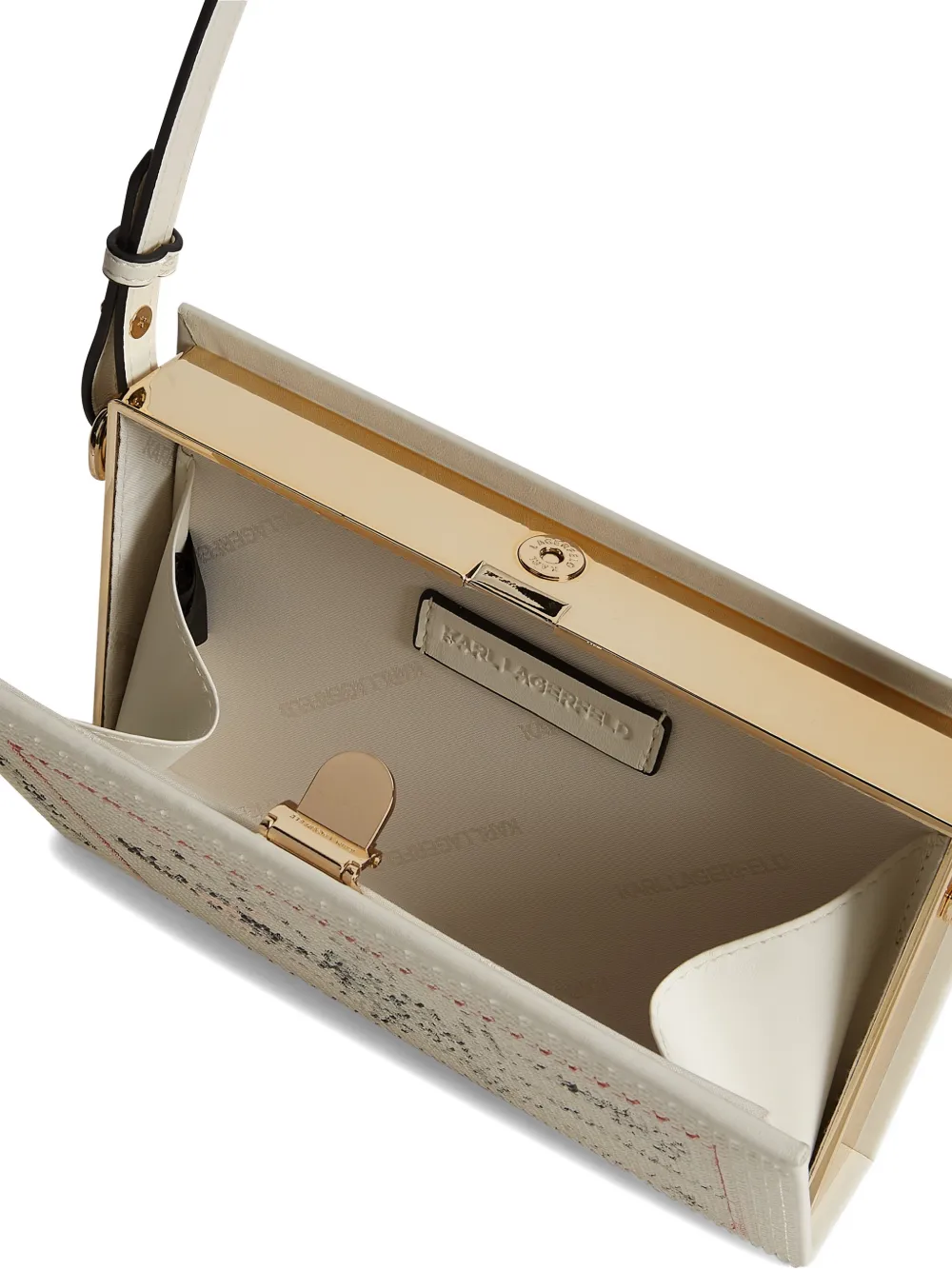 Karl Lagerfeld K Soiree clutch met boek-print Beige