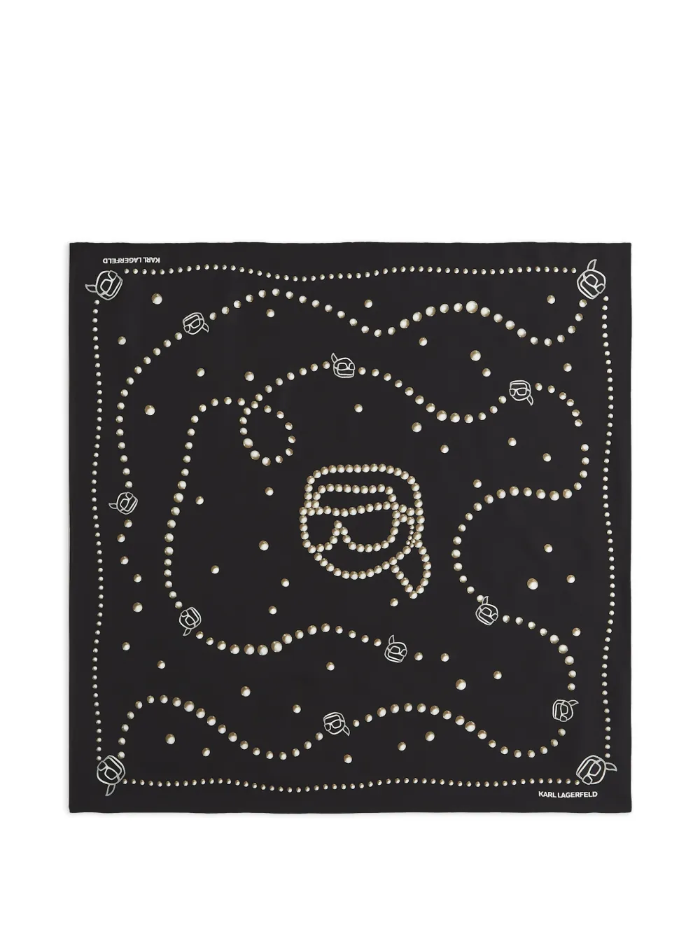 Karl Lagerfeld Foulard Ikonik con stampa - Nero